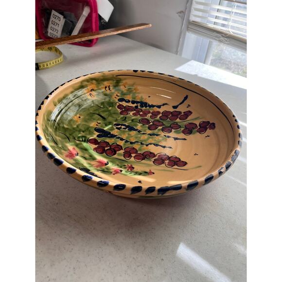 Large Italian design pasta serving bowl, clay bottom** - Picture 2 of 9